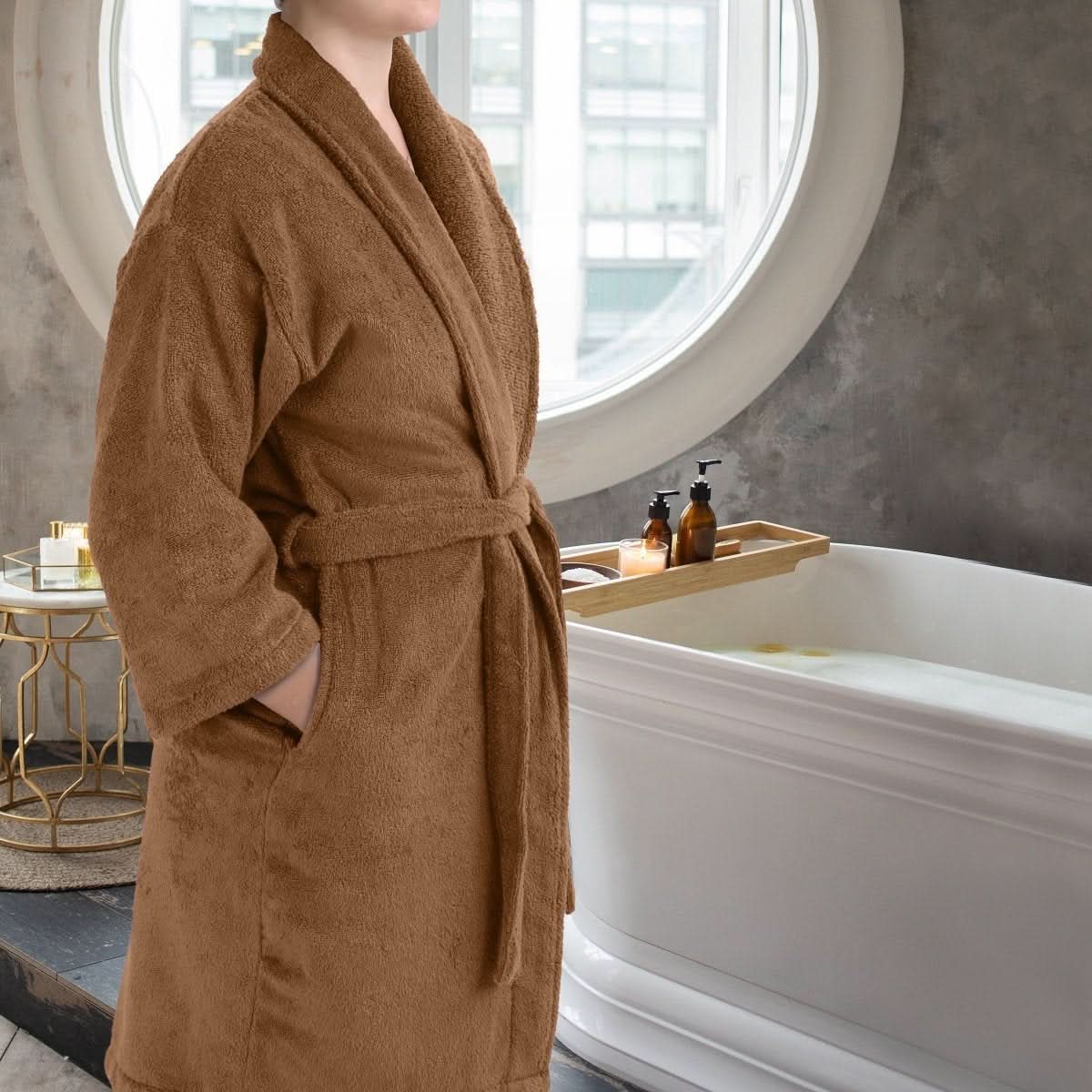 Aurora 100% Cotton Spa Bathrobe — Absorbent Comfort Weave