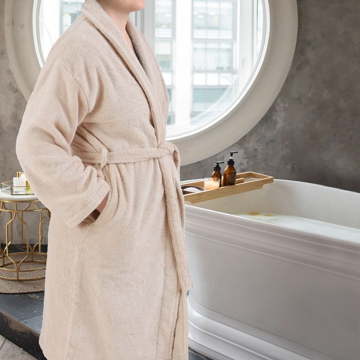 Aurora 100% Cotton Spa Bathrobe — Absorbent Comfort Weave