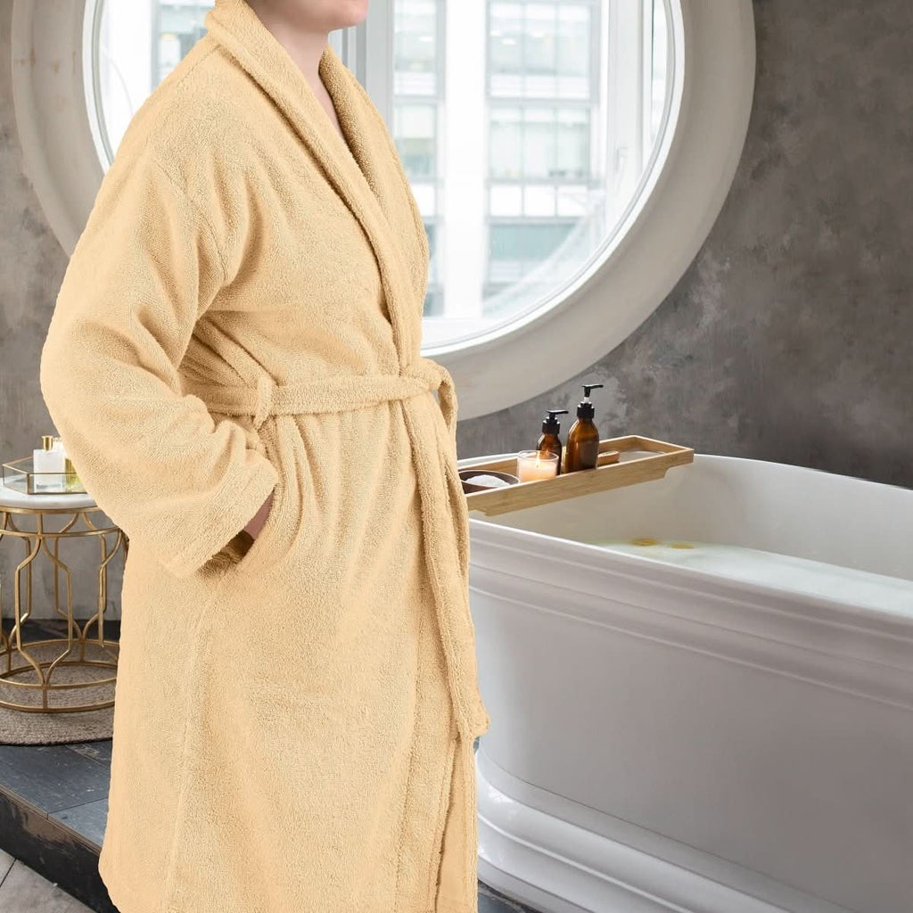 Aurora 100% Cotton Spa Bathrobe — Absorbent Comfort Weave