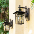 Zwarte aluminium-buitenwandlamp - IP23 E27 waterdicht