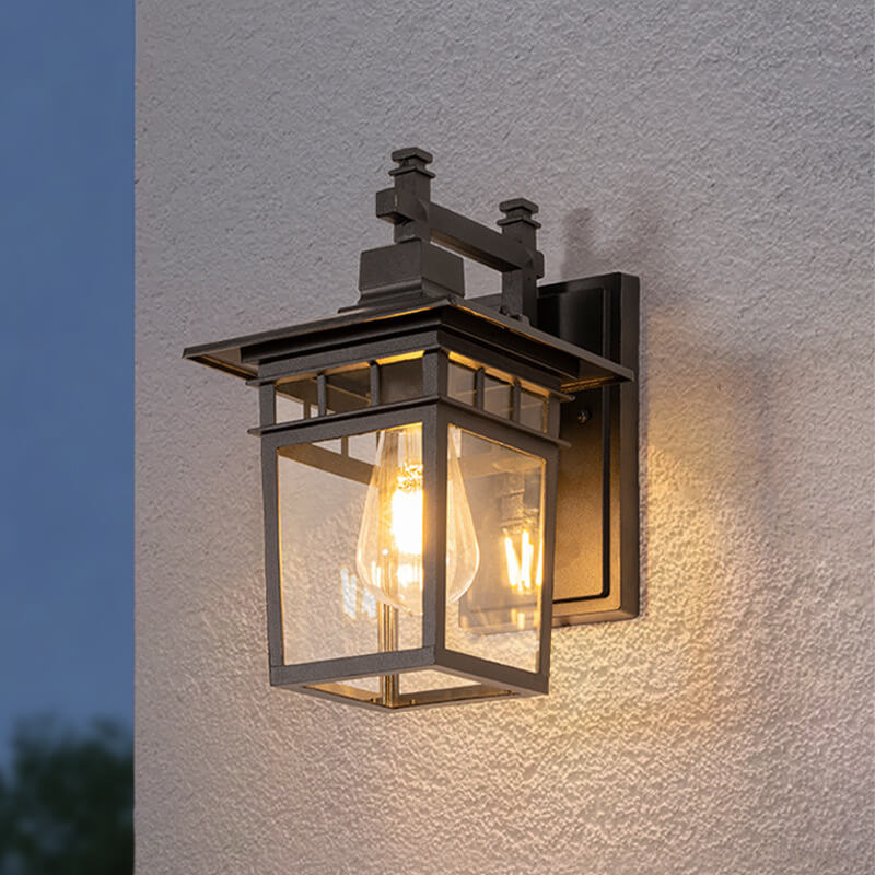 Zwarte aluminium-buitenwandlamp - IP23 E27 waterdicht