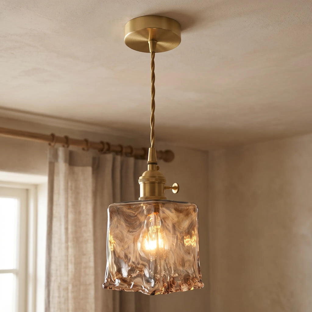 Marbled Glass Ceiling Pendant -  Illuminating Dining Spaces - Wildoxy