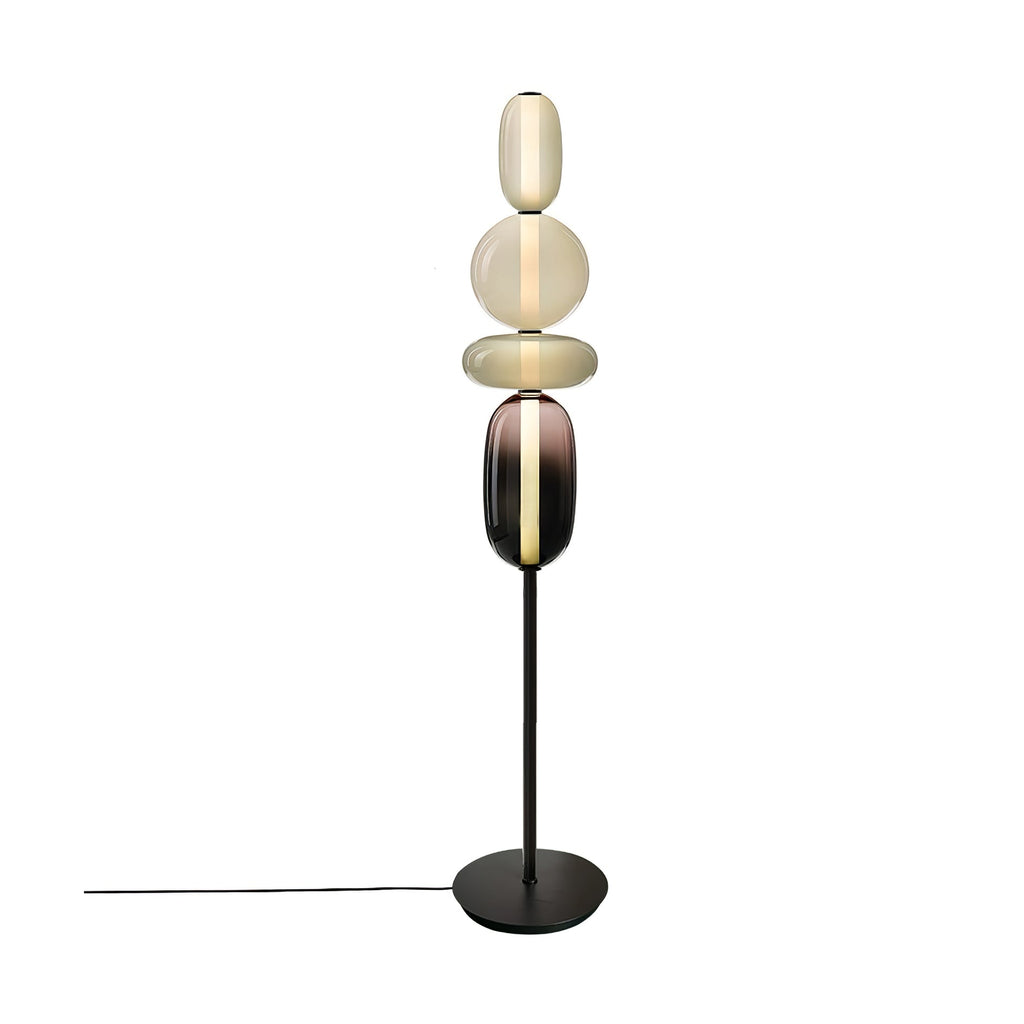 LED-golvlampa i glas, 130 eller 160 cm, röd vit svart