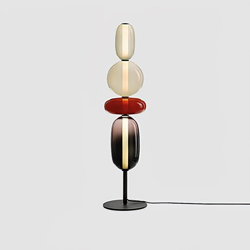 LED-golvlampa i glas, 130 eller 160 cm, röd vit svart