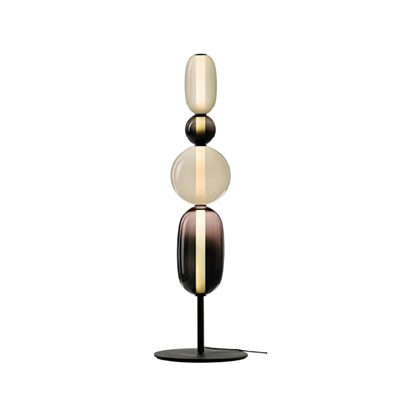 LED-golvlampa i glas, 130 eller 160 cm, röd vit svart