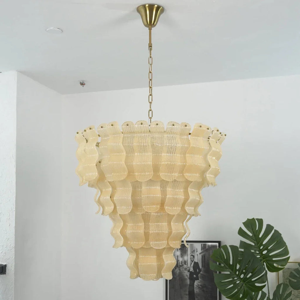 Cascade Ribbed Glass Chandelier | wildoxy