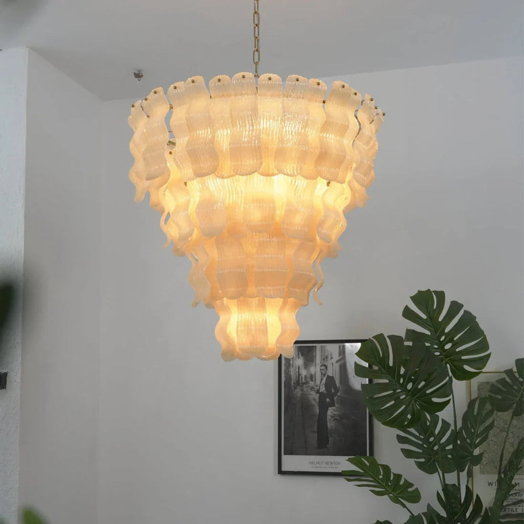 Cascade Ribbed Glass Chandelier | wildoxy