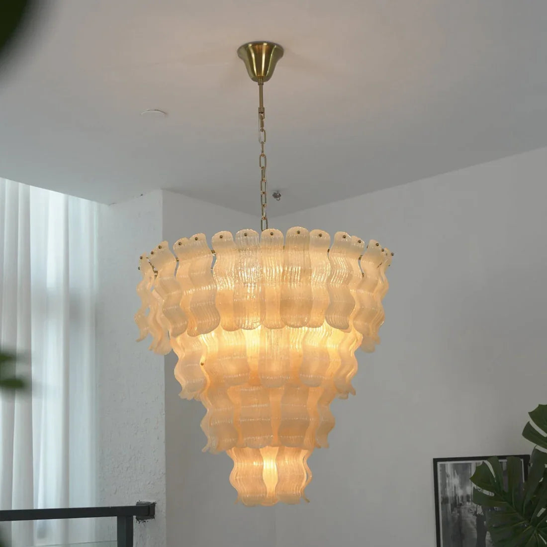 Cascade Ribbed Glass Chandelier | wildoxy