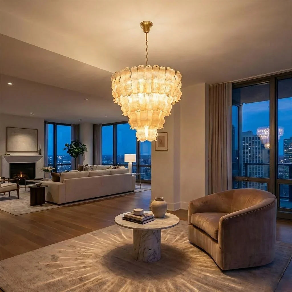 Cascade Ribbed Glass Chandelier | wildoxy