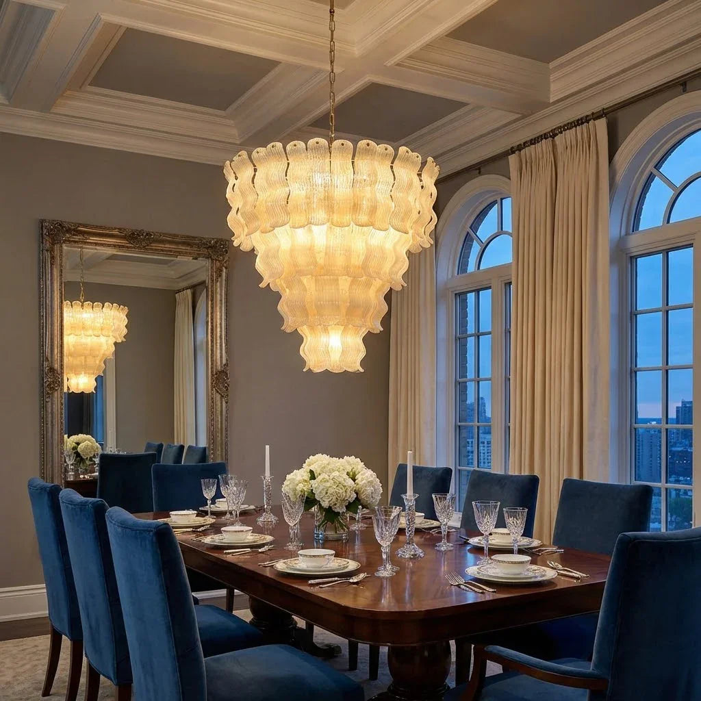 Cascade Ribbed Glass Chandelier | wildoxy