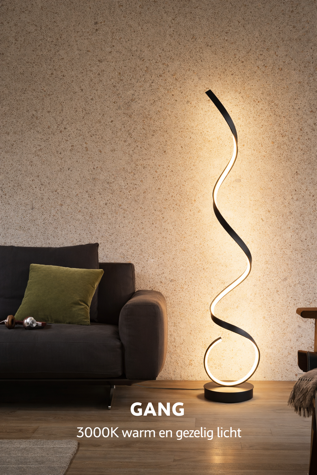 מנורת רצפה ספירלית LED ניתנת לעמעום — מנורת עמידה מודרנית