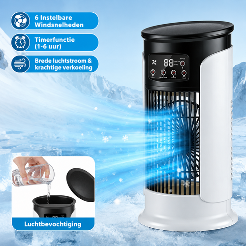 3-in-1 Tower Air Cooler — Quiet, 6-Speed Fan