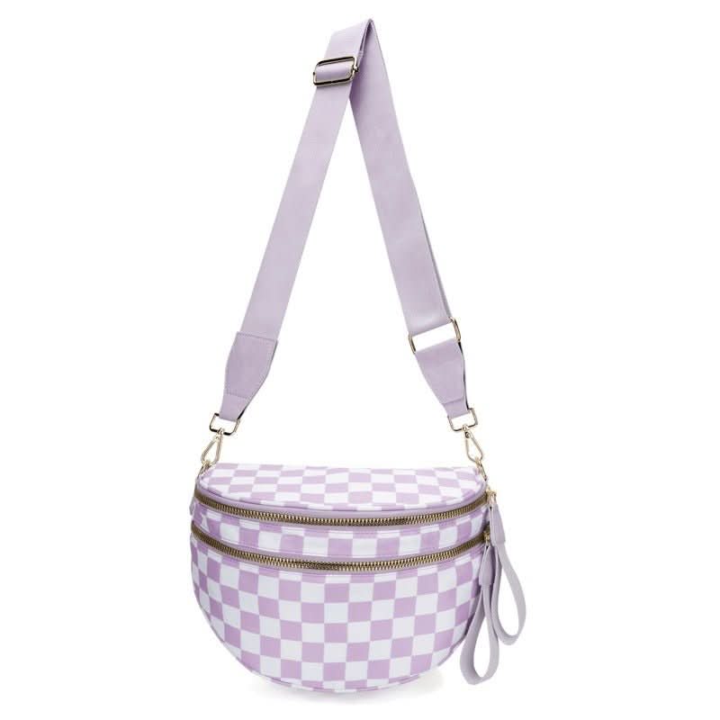 Luma Avenue Women’s Crossbody Bag — Urban Checkerboard Pattern Sleek Silhouette