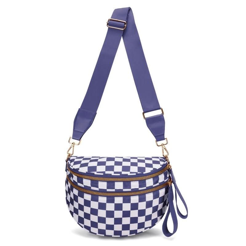 Luma Avenue Women’s Crossbody Bag — Urban Checkerboard Pattern Sleek Silhouette