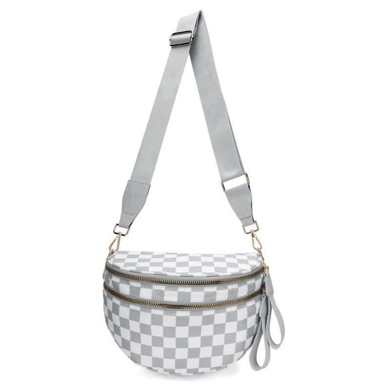Luma Avenue Women’s Crossbody Bag — Urban Checkerboard Pattern Sleek Silhouette