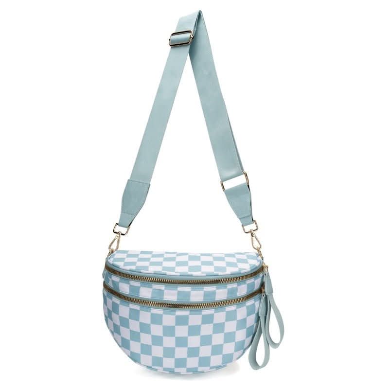 Luma Avenue Women’s Crossbody Bag — Urban Checkerboard Pattern Sleek Silhouette