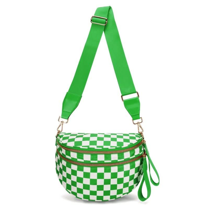 Luma Avenue Women’s Crossbody Bag — Urban Checkerboard Pattern Sleek Silhouette