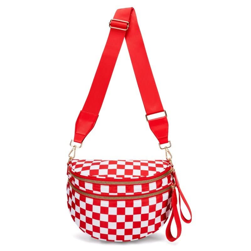 Luma Avenue Women’s Crossbody Bag — Urban Checkerboard Pattern Sleek Silhouette
