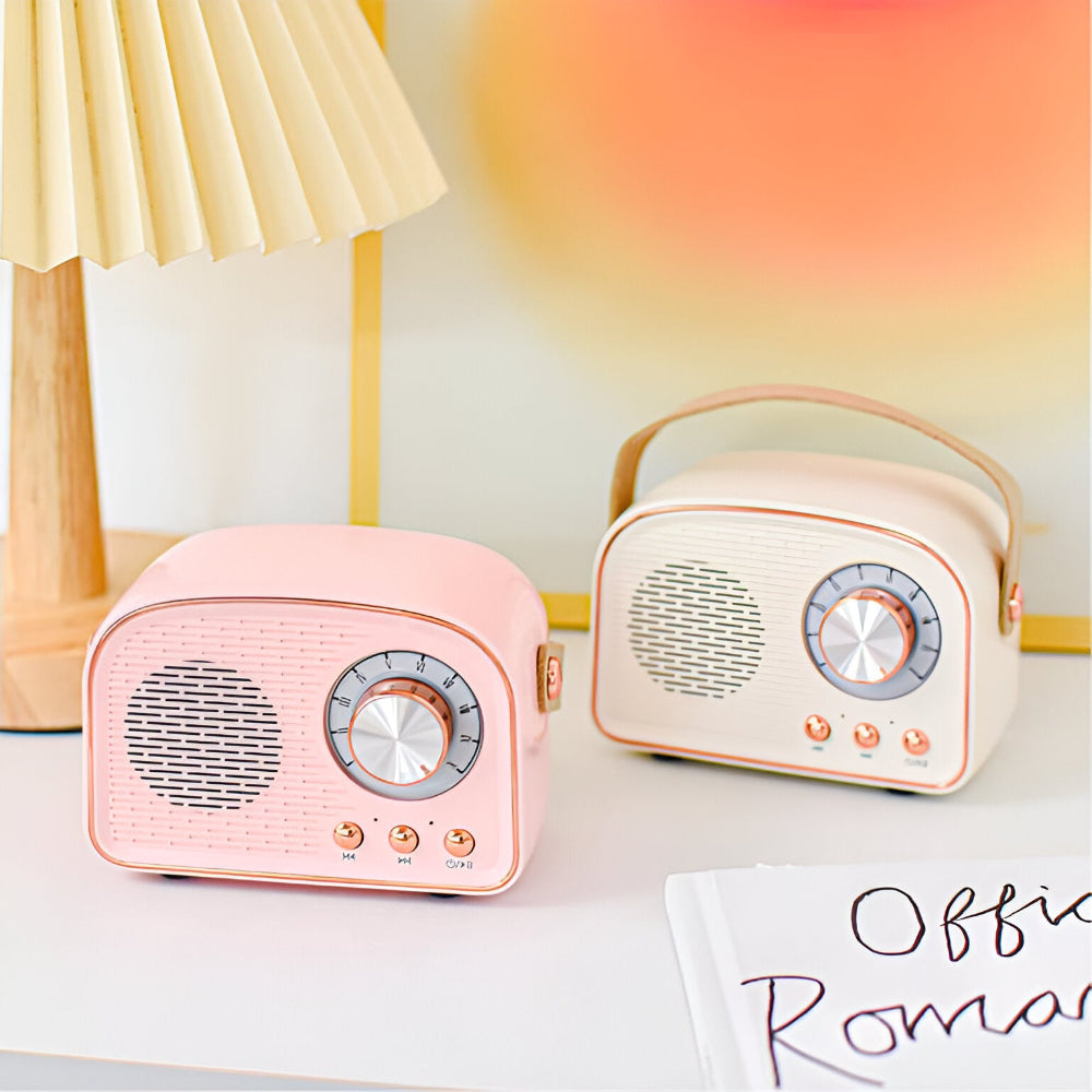 Retro Bluetooth-luidspreker — radio-ontwerp van hout, 3 W