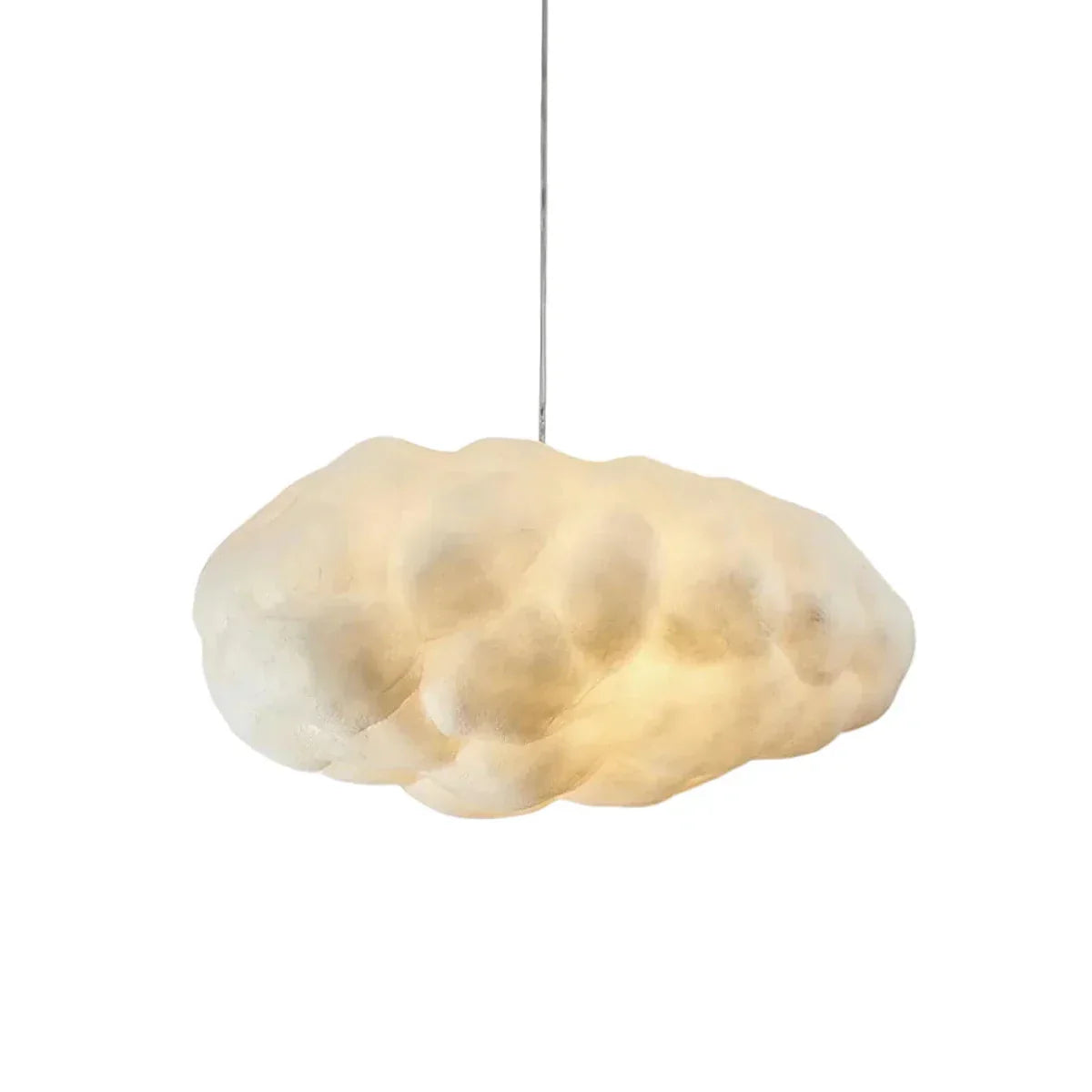 12-Inch Cloudlike Pendant Light — Adjustable Cable, Metal and Glass Shade
