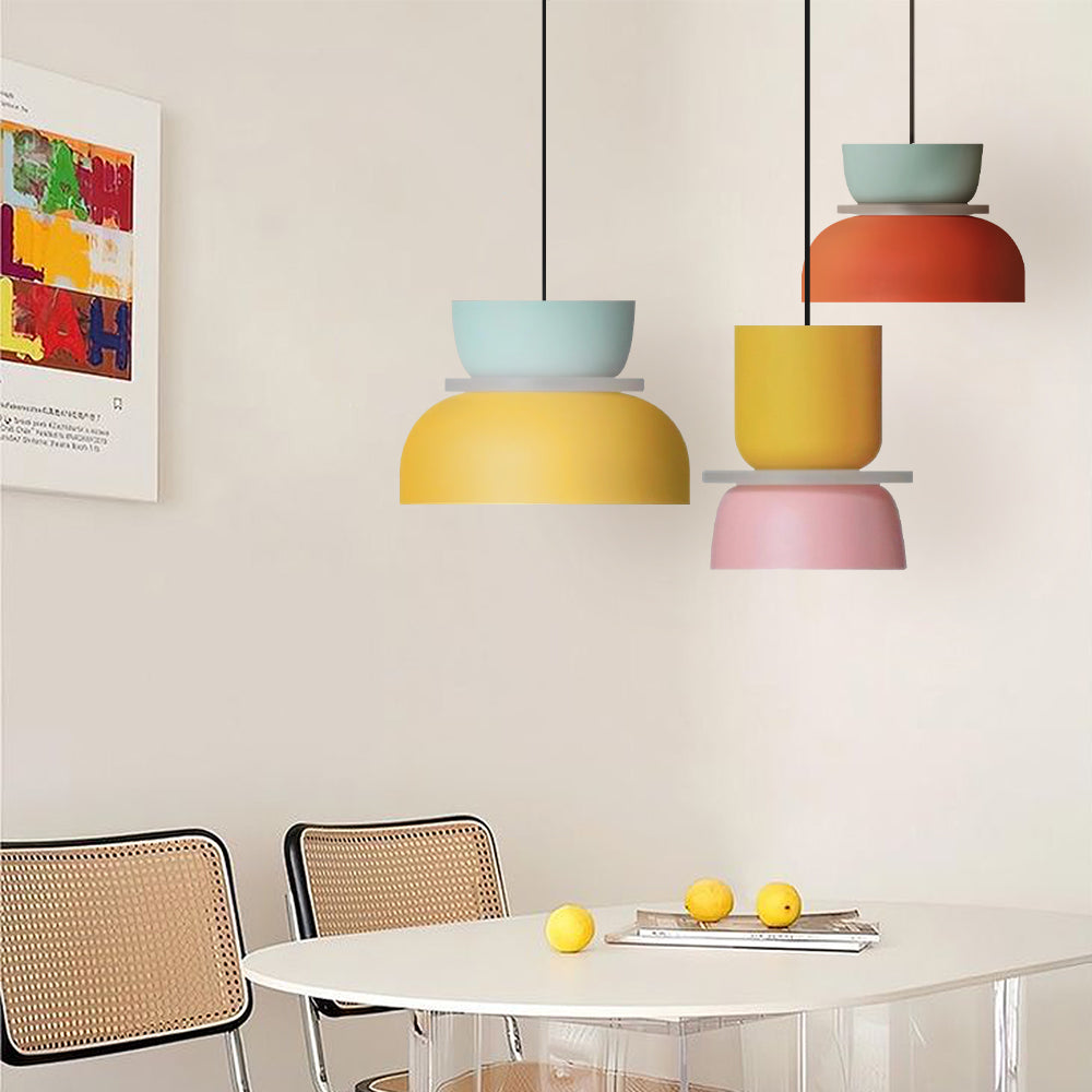 Nordic-Inspired Statement Pendant Light — Vibrant Color Shade, Modern Silhouette