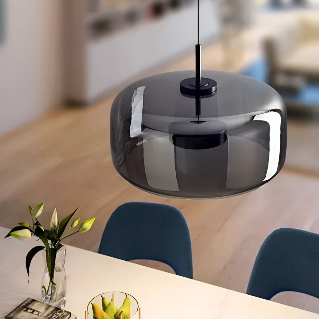 Moderne LED-pendellampe i glas — loftlampe med en diameter på 12-Inch