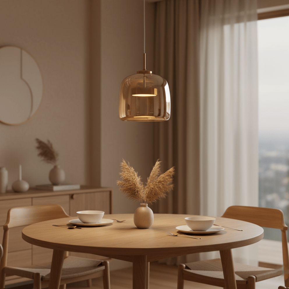 Moderne LED-pendellampe i glas — loftlampe med en diameter på 12-Inch