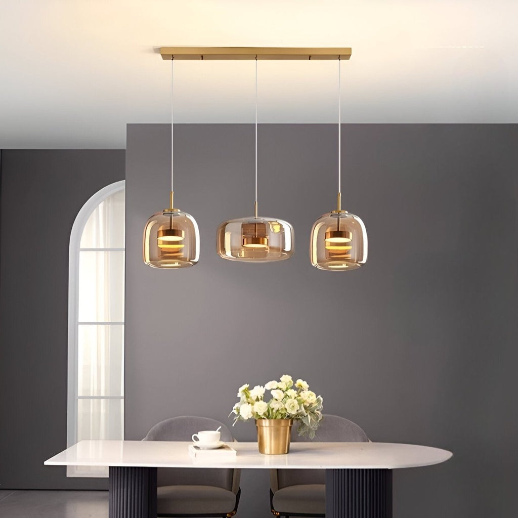 Moderne LED-pendellampe i glas — loftlampe med en diameter på 12-Inch