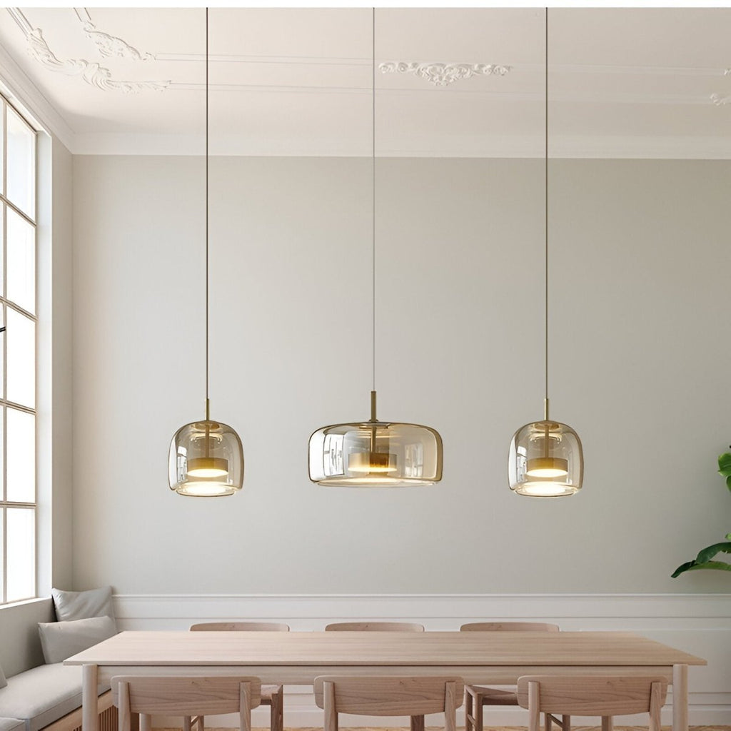 Moderne LED-pendellampe i glas — loftlampe med en diameter på 12-Inch