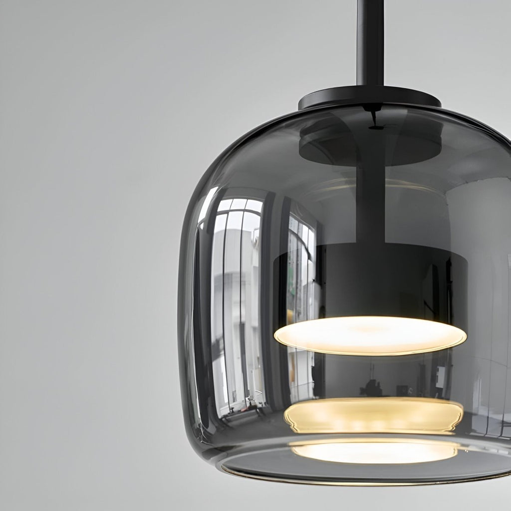 Moderne LED-pendellampe i glas — loftlampe med en diameter på 12-Inch