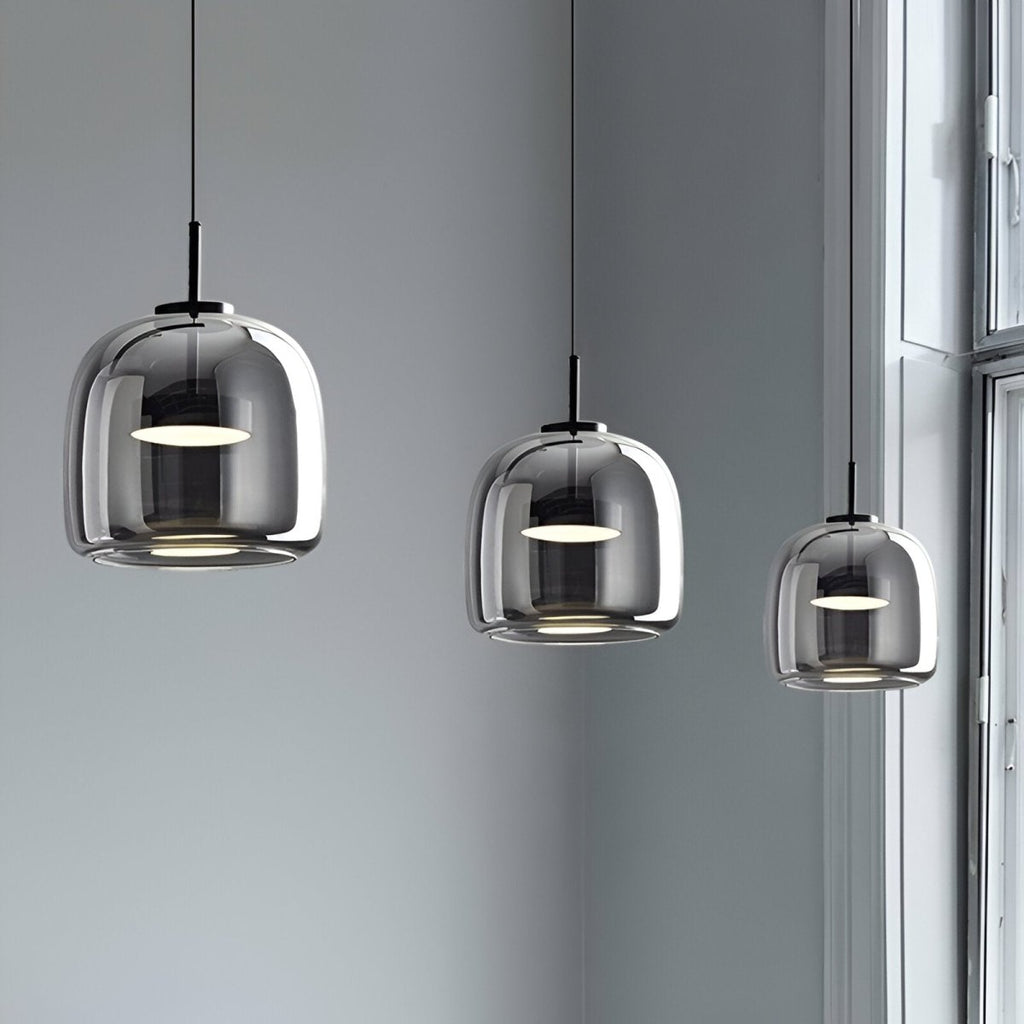 Moderne LED-pendellampe i glas — loftlampe med en diameter på 12-Inch