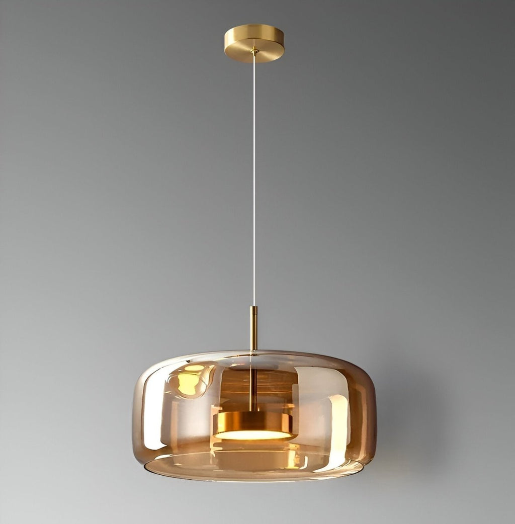 Moderne LED-pendellampe i glas — loftlampe med en diameter på 12-Inch