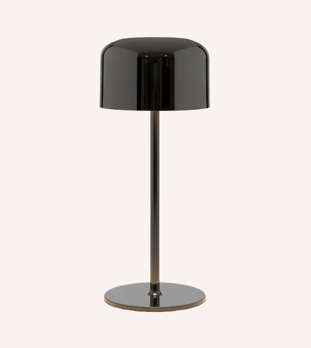 Trådlös LED-bordslampa - uppladdningsbar touchdimmer, IP54, 21 cm krom