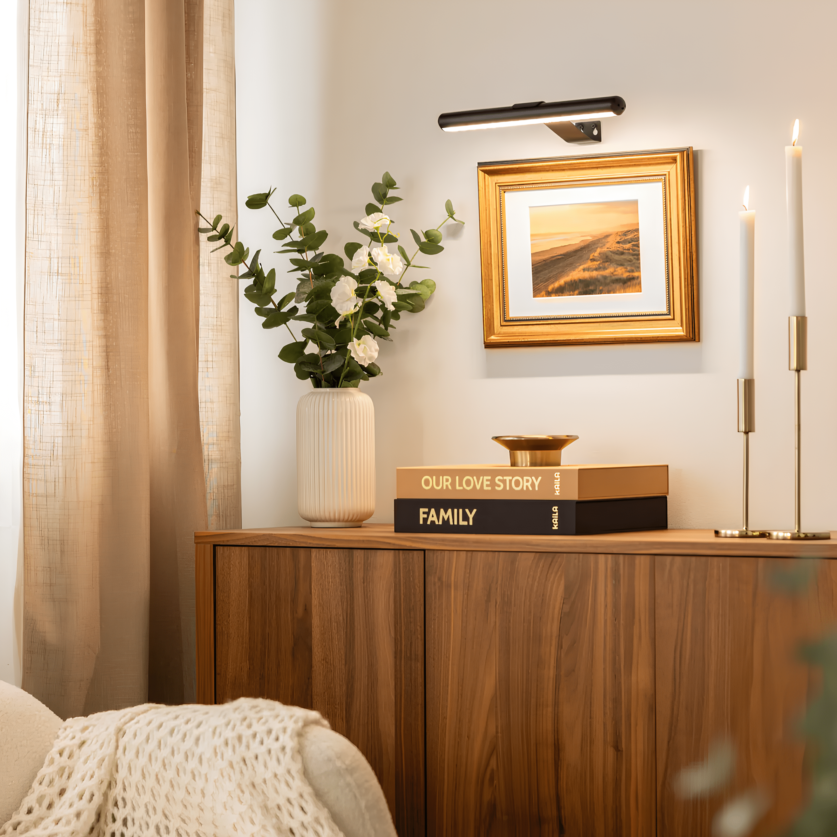 Cordless LED Wall Lamp — USB-C Rechargeable, Remote Control, Wire-Free Design