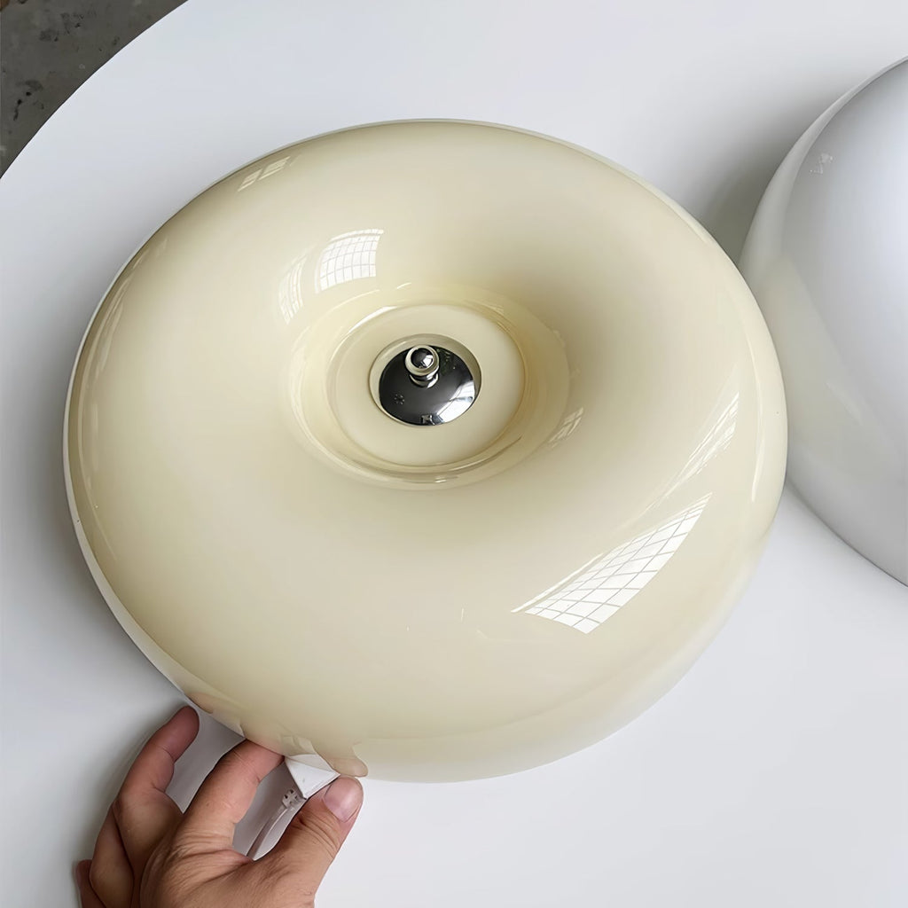 Lámpara de techo de vidrio opalino de 32–46 cm — Luz blanca cálida regulable