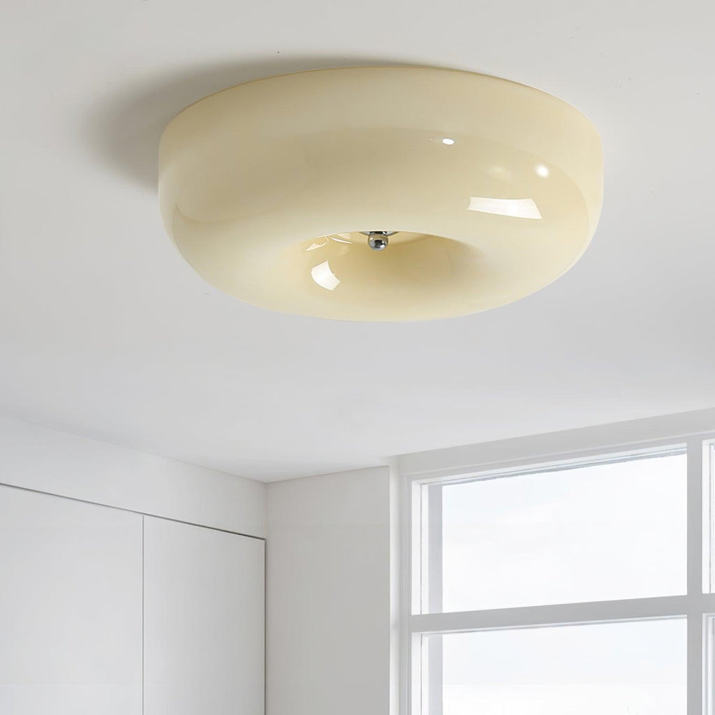 Lámpara de techo de vidrio opalino de 32–46 cm — Luz blanca cálida regulable