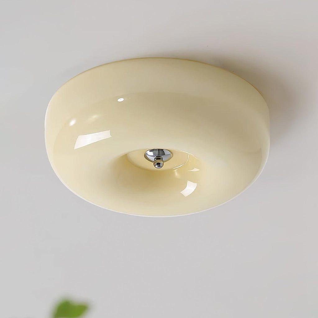 Lámpara de techo de vidrio opalino de 32–46 cm — Luz blanca cálida regulable