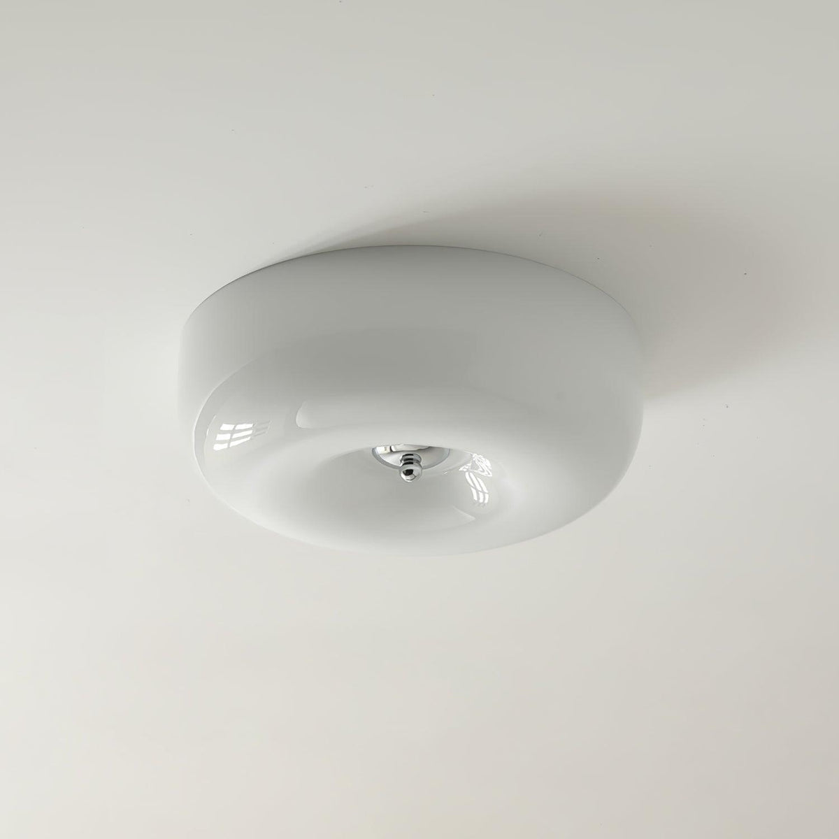 Lámpara de techo de vidrio opalino de 32–46 cm — Luz blanca cálida regulable