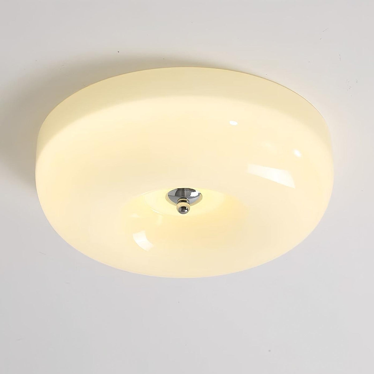 Lámpara de techo de vidrio opalino de 32–46 cm — Luz blanca cálida regulable