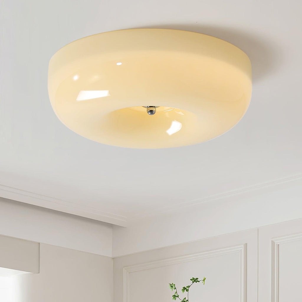 Lámpara de techo de vidrio opalino de 32–46 cm — Luz blanca cálida regulable