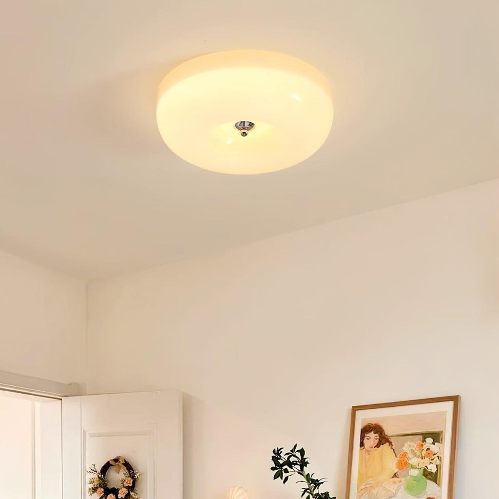 Lámpara de techo de vidrio opalino de 32–46 cm — Luz blanca cálida regulable