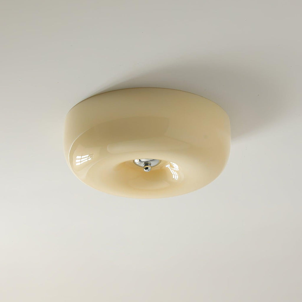Lámpara de techo de vidrio opalino de 32–46 cm — Luz blanca cálida regulable