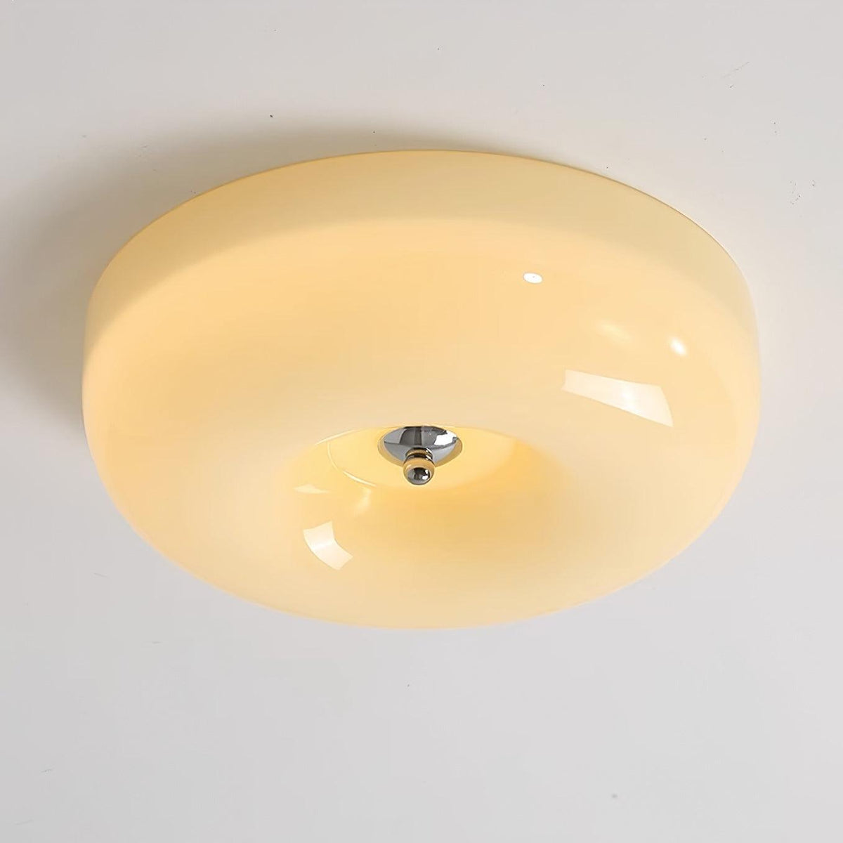 Lámpara de techo de vidrio opalino de 32–46 cm — Luz blanca cálida regulable