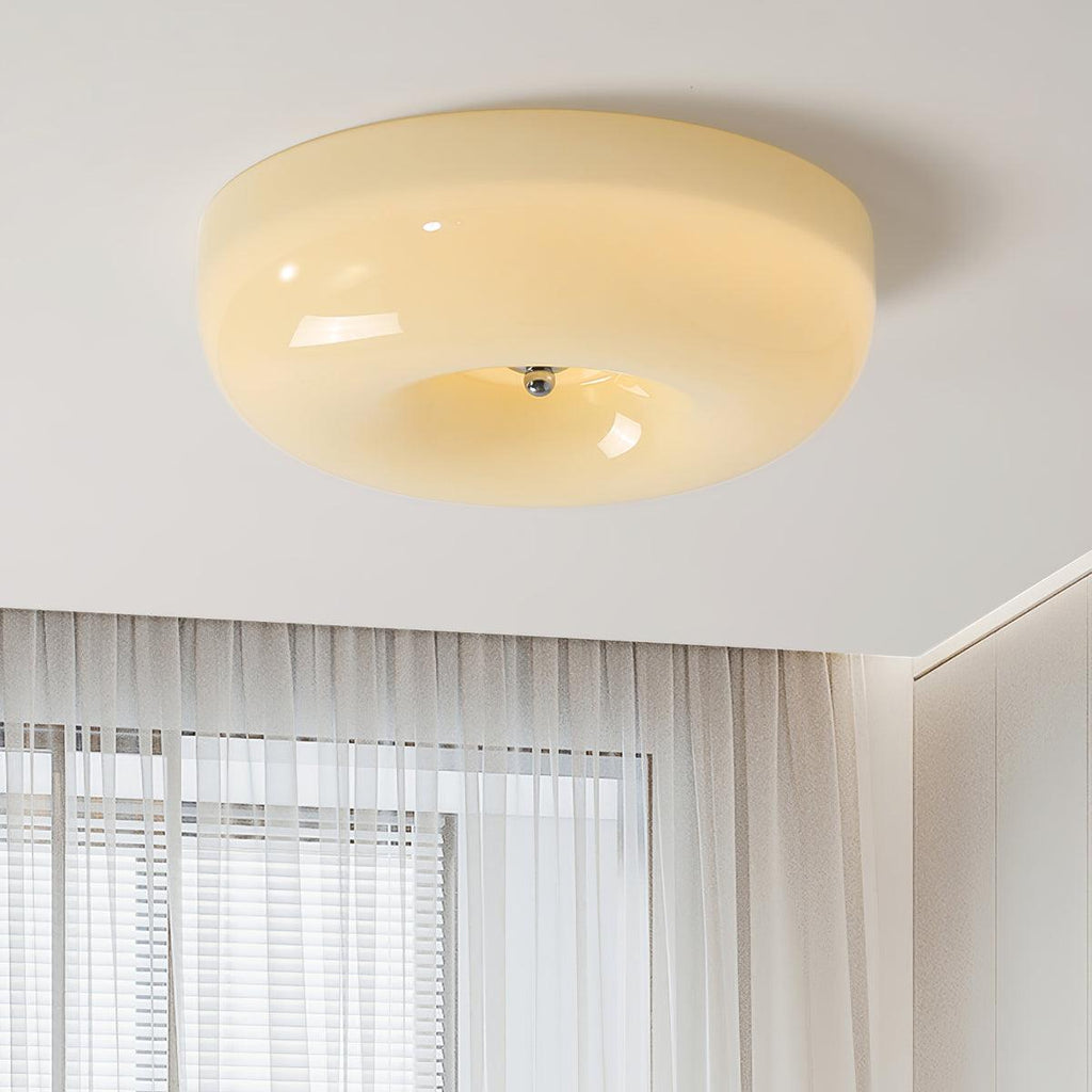 Lámpara de techo de vidrio opalino de 32–46 cm — Luz blanca cálida regulable