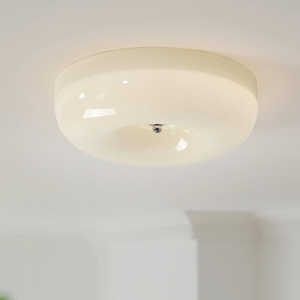 Lámpara de techo de vidrio opalino de 32–46 cm — Luz blanca cálida regulable