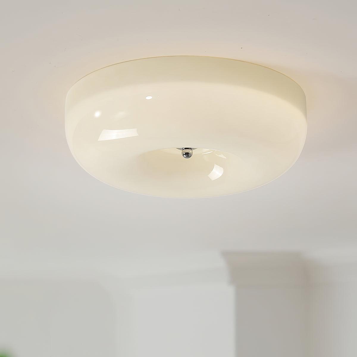 Lámpara de techo de vidrio opalino de 32–46 cm — Luz blanca cálida regulable