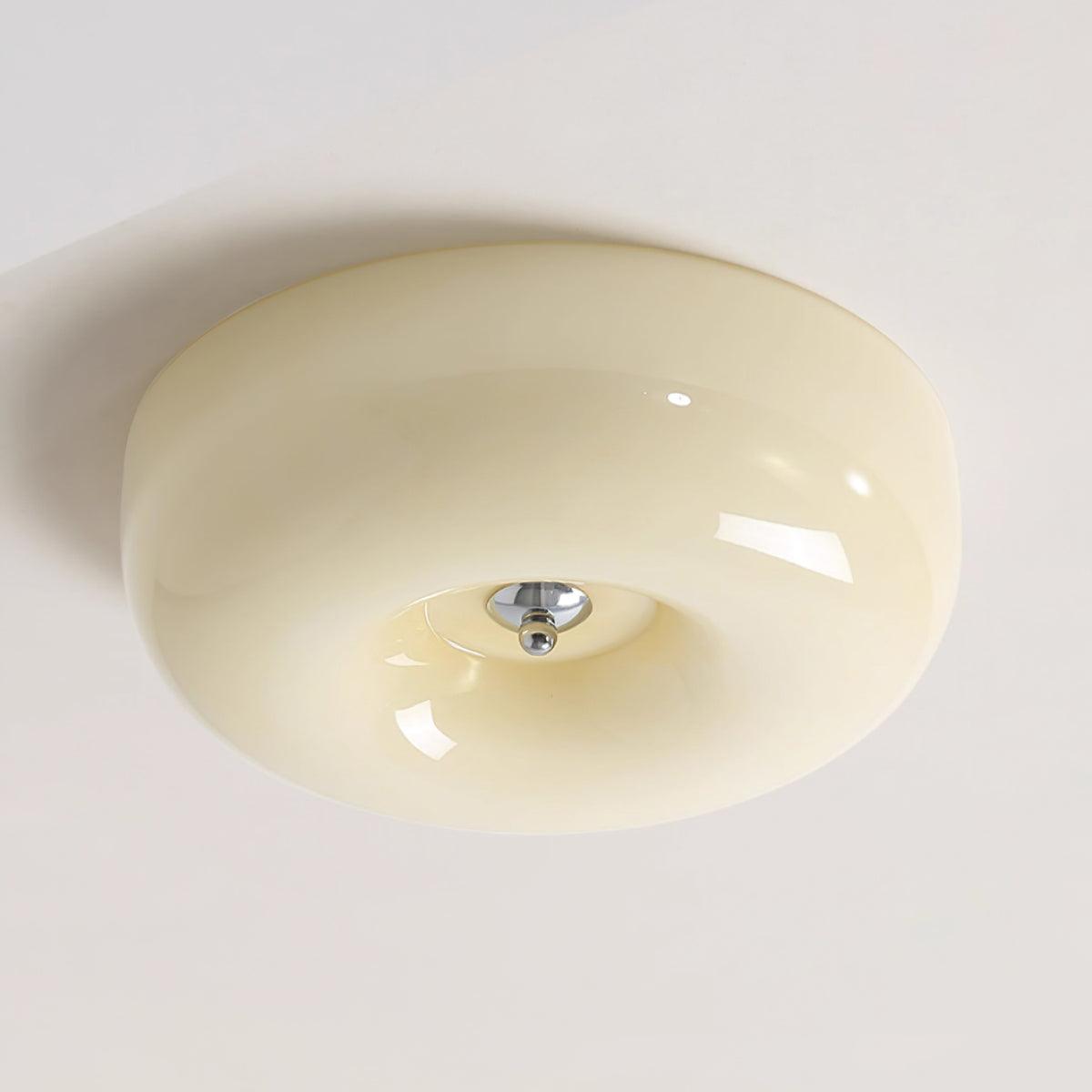 Lámpara de techo de vidrio opalino de 32–46 cm — Luz blanca cálida regulable