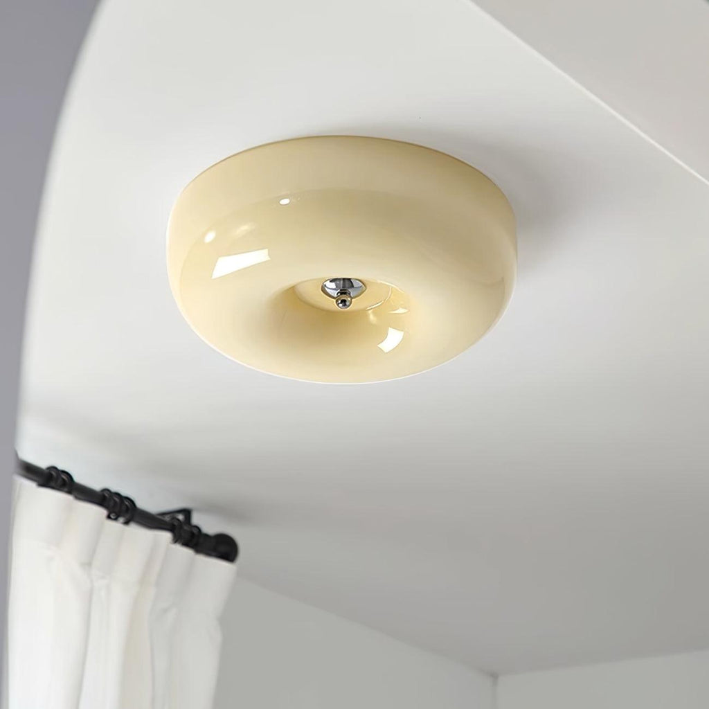 Lámpara de techo de vidrio opalino de 32–46 cm — Luz blanca cálida regulable