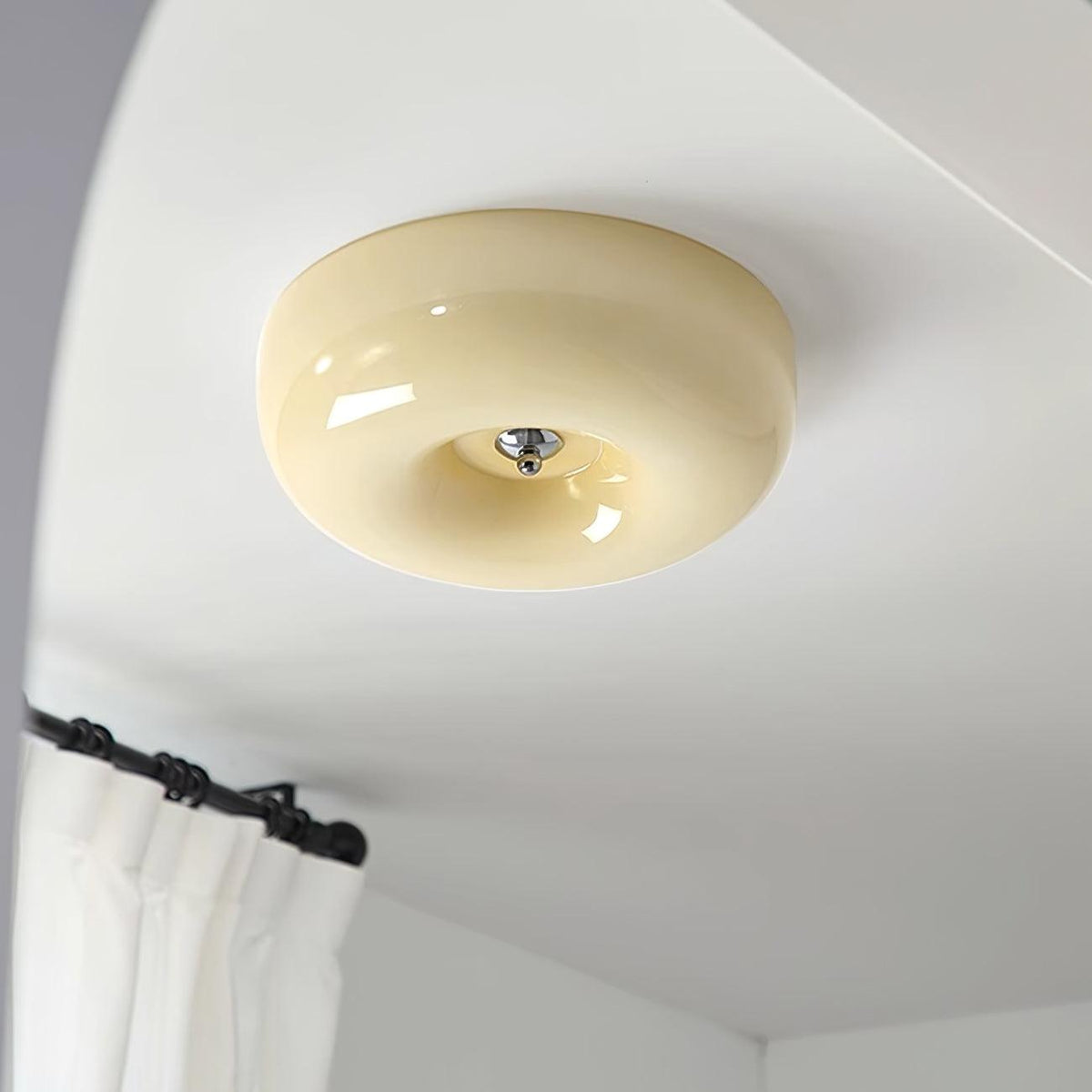 Lámpara de techo de vidrio opalino de 32–46 cm — Luz blanca cálida regulable