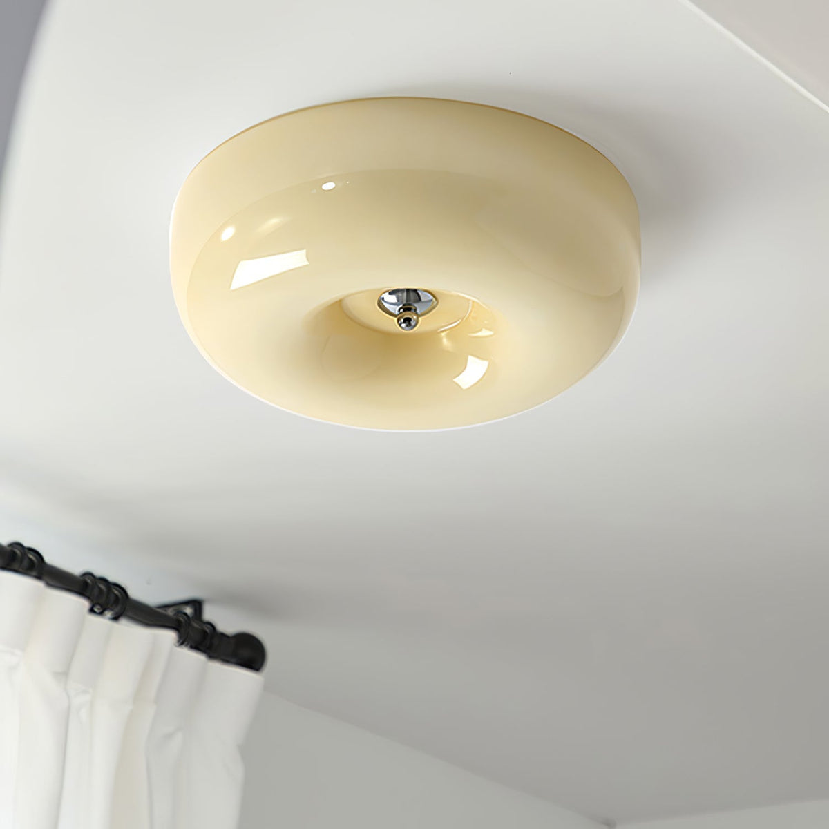 Lámpara de techo de vidrio opalino de 32–46 cm — Luz blanca cálida regulable